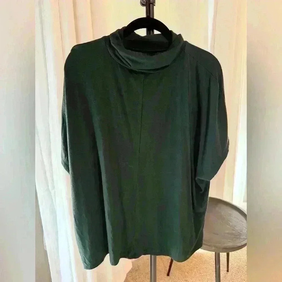 Daily Ritual Women’s Large Soft Jersey Oversized Short Sleeve Funnel Neck Shirt - Picture 2 of 5